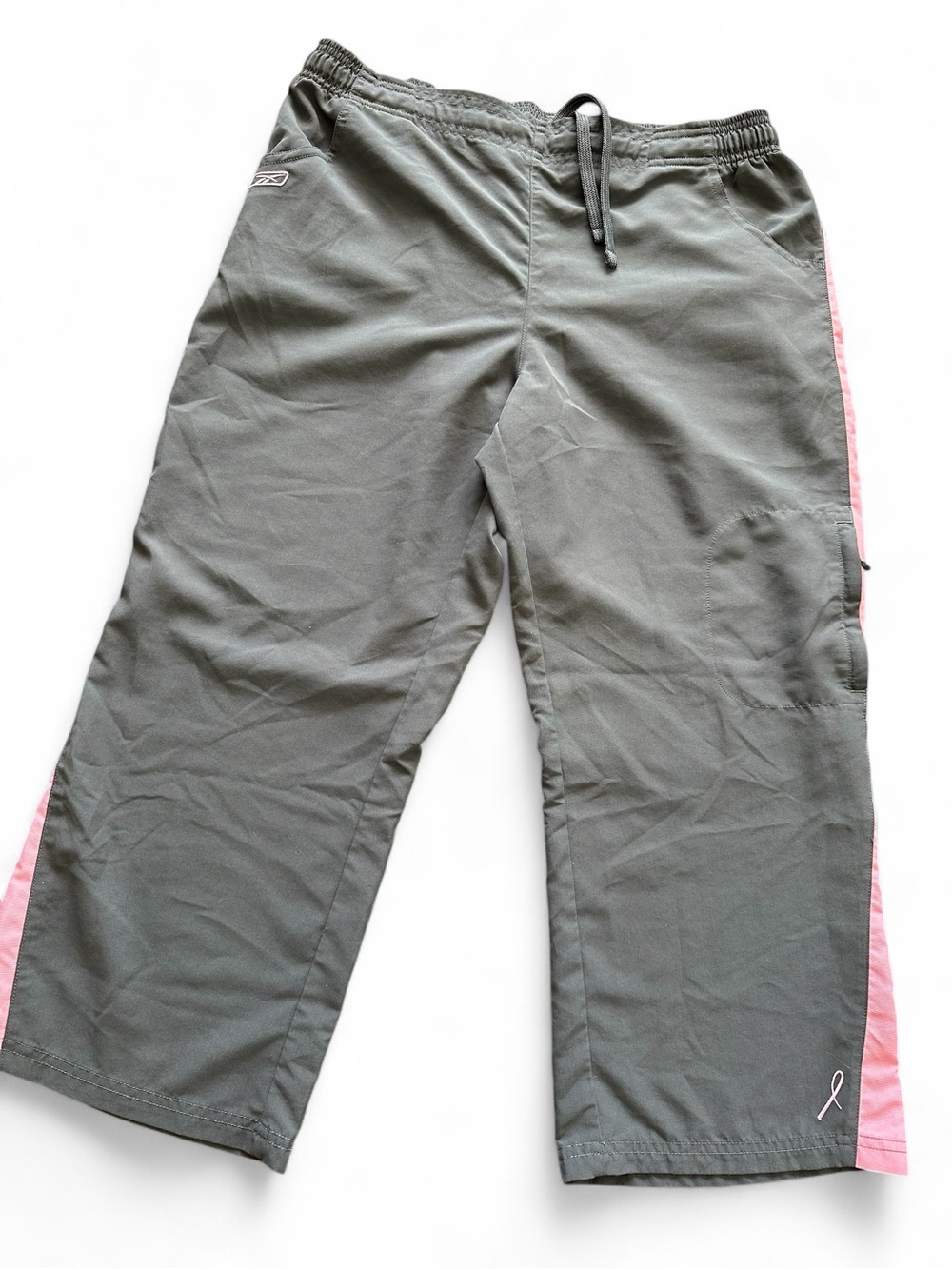 Reebok Y2K Breast Cancer Gray and Pink Track Pants Size M